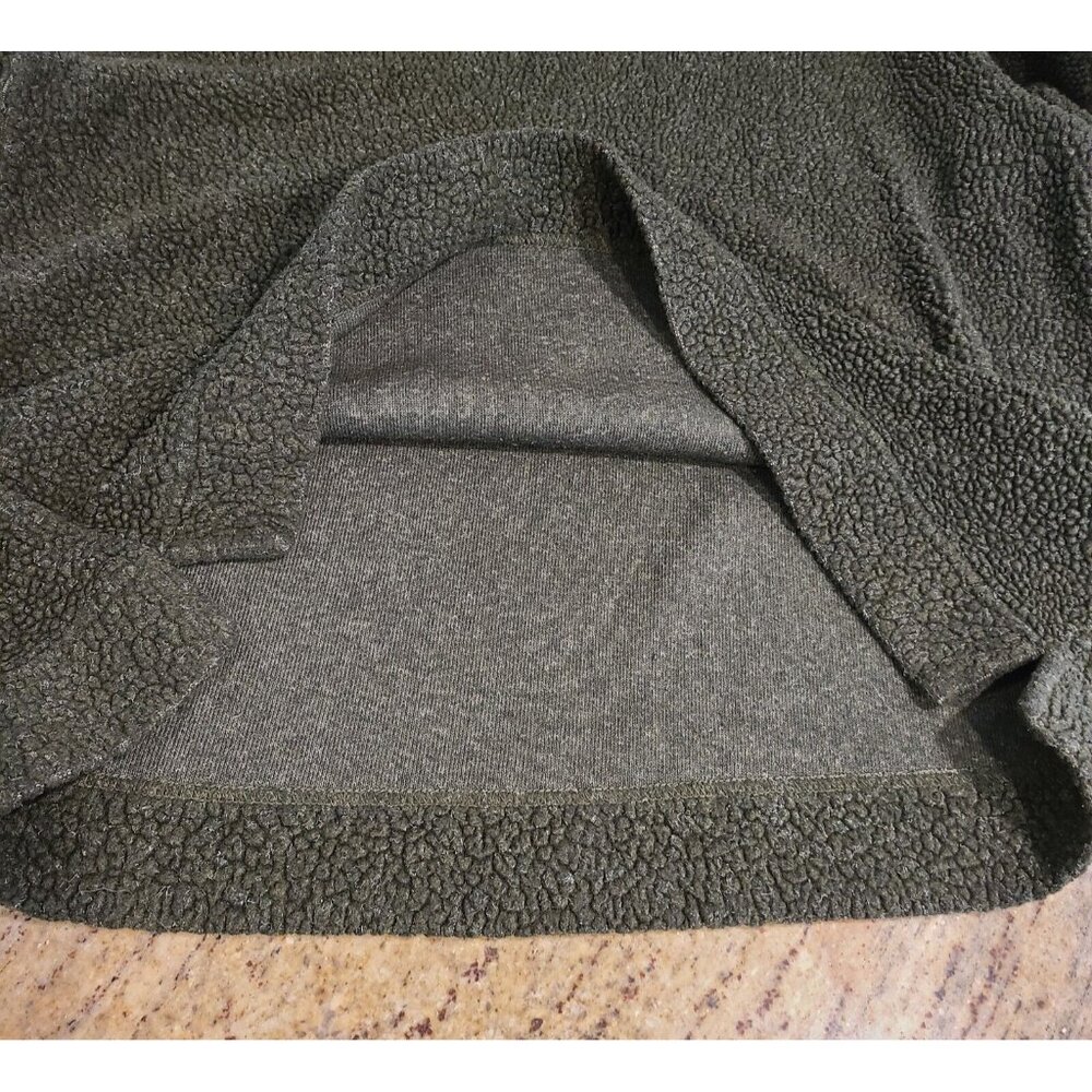 VINTAGE LL Bean Green Sweater Fleece Deep Pile Sherpa Women Size L #ODB71 - Picture 8 of 15